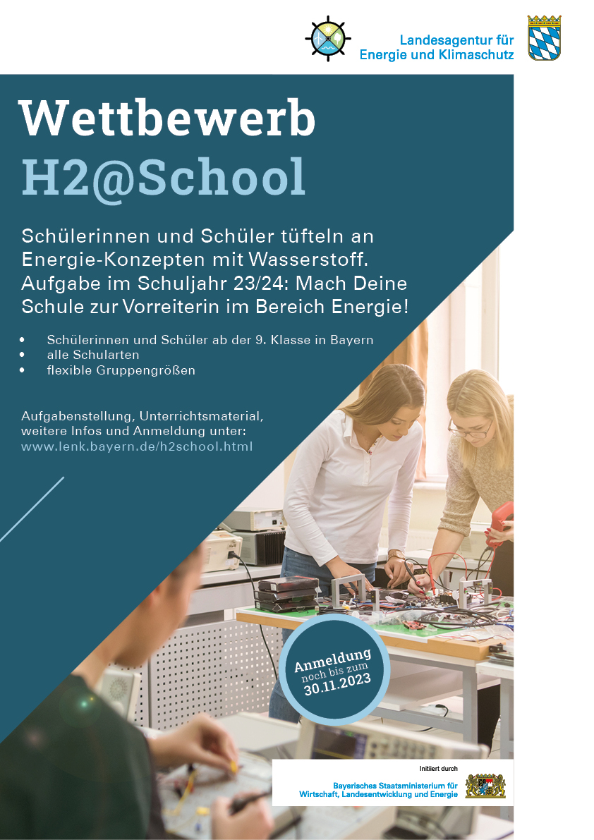 Plakat des Wasserstoff-Schulwettbewerbs H2@School