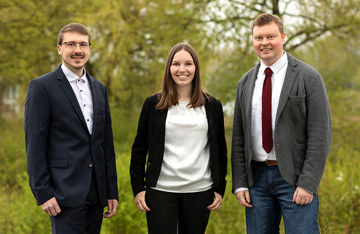 Die Wasserstoff-Multiplikatoren Thomas Eichenseher, Maria Finkenzeller und Robin Puchert